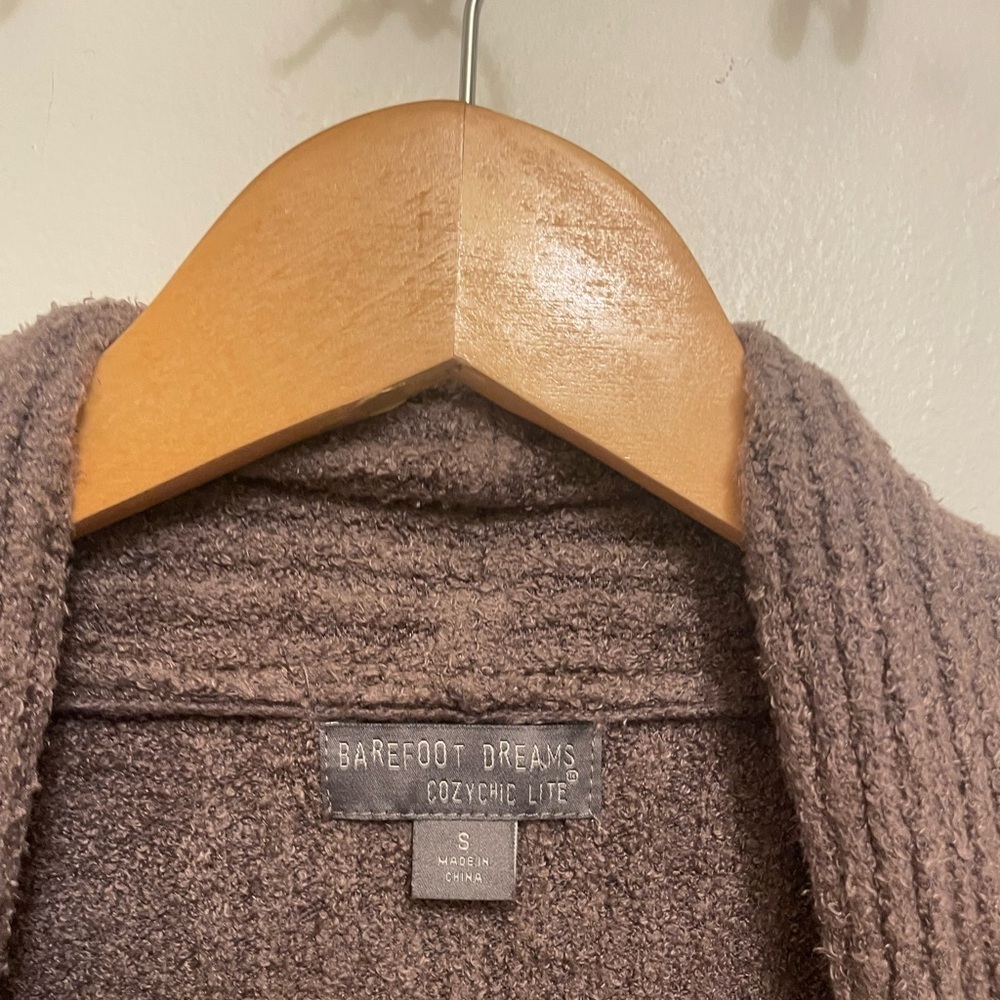 Barefoot Dreams CozyChic Lite Brown Montecito Long Knit Cardigan Sweater S - Picture 7 of 9